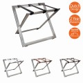Bagažo stovas ROOOTZ STAINLESS STEEL su odiniais diržais